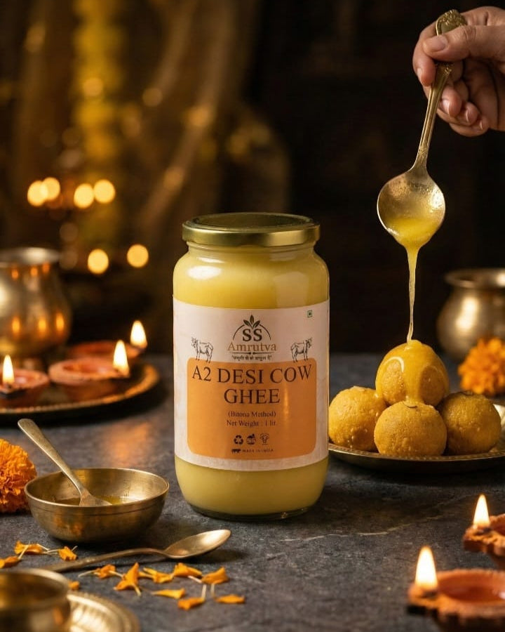 A2 Desi Cow Ghee  <br> (Bilona Method A2 ) देसी गाय का घी - ( बिलोना विधि )